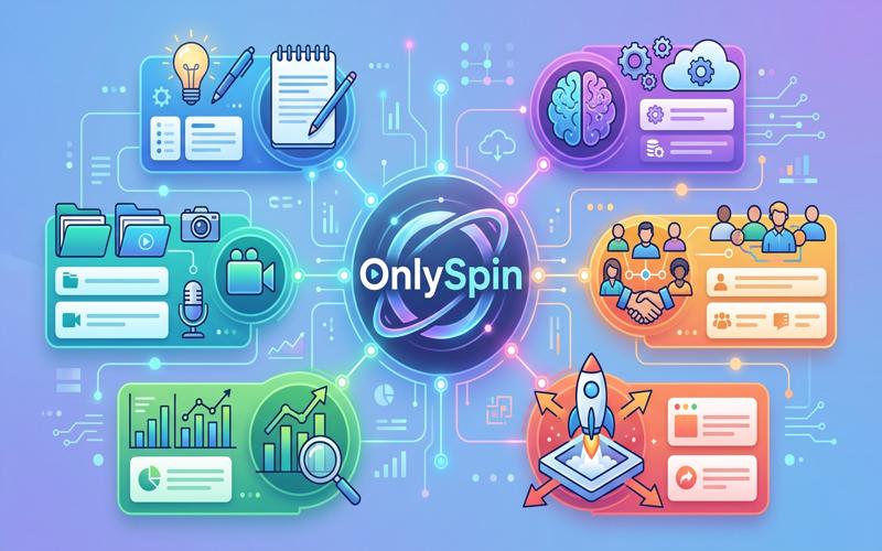 OnlySpin Platform Özellikleri İnfografiği